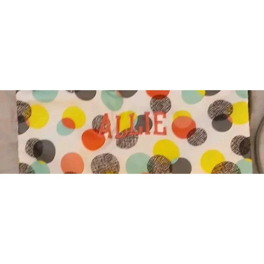 Thirty-one School Gym Bag Draw String Canvas Polka Dots Personalized‎ Name Allie